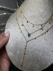 Star & Green Bezel Necklace