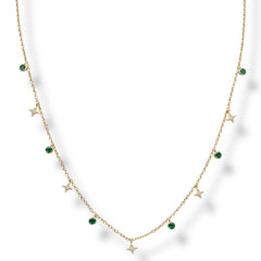 Star & Green Bezel Necklace