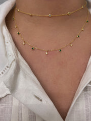 Star & Green Bezel Necklace