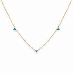 Blue Trinity Necklace