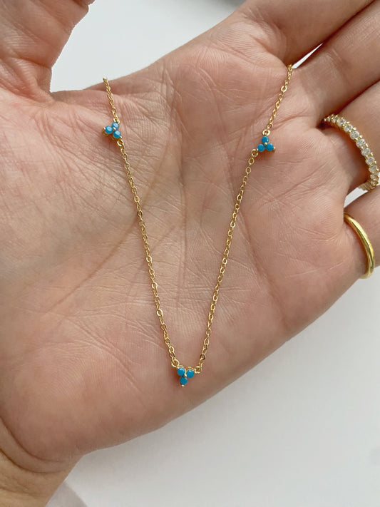 Blue Trinity Necklace