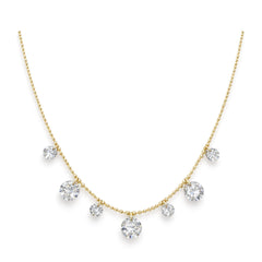 Zirconia Drop Ball Chain Necklace